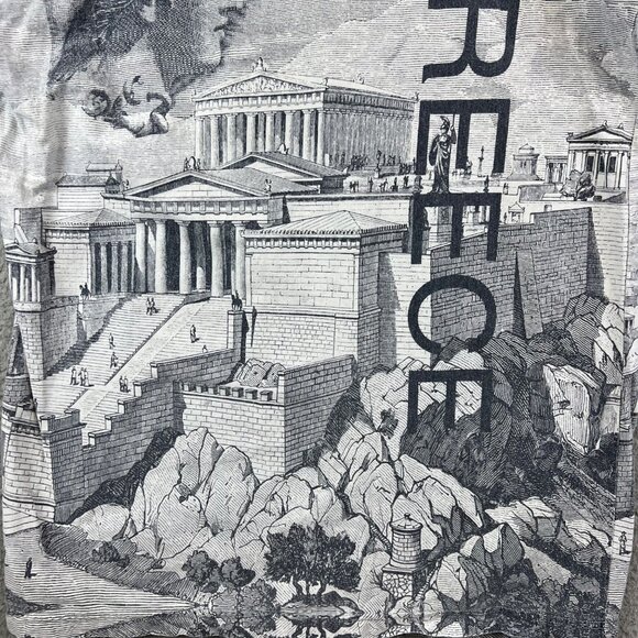 Vintage 90s Greece All Over Print Tee Shirt size M - Picture 3 of 8